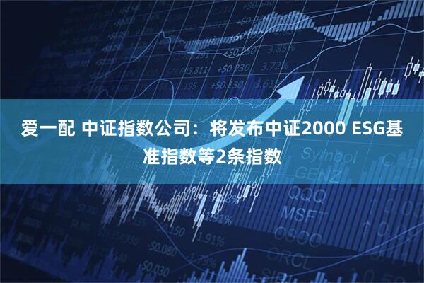 爱一配 中证指数公司：将发布中证2000 ESG基准指数等2条指数